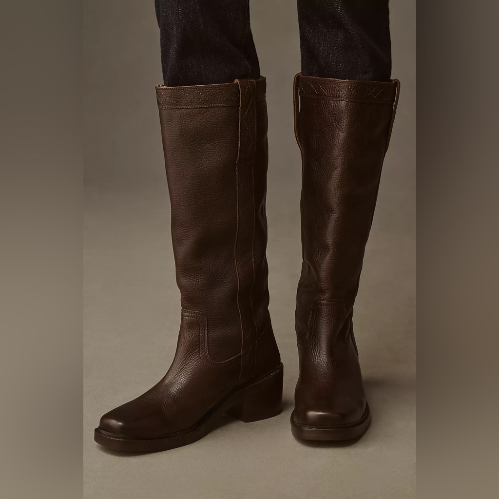 New Frye Kate Wide Calf Pull On Boots Dark Brown Anthropologie